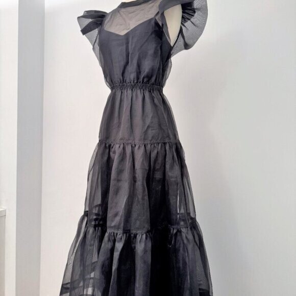 NWT JONATHAN SIMKHAI Chiana Ruffle Sleeve Midi Dress - Size 2 - Picture 5 of 9